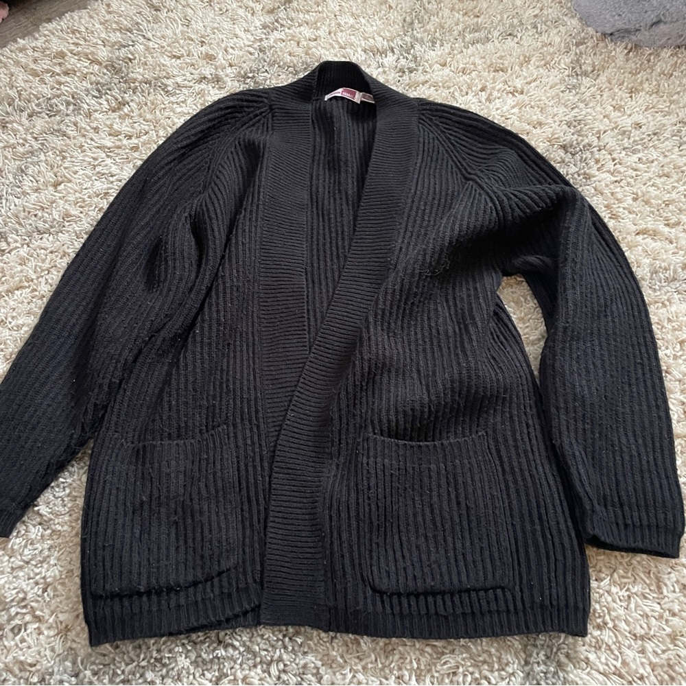 Sheridan Square chic black‎ Women's Knit Cardigan Sweater size medium